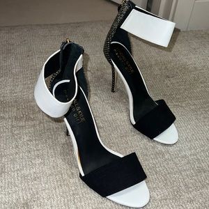 Black and white heels